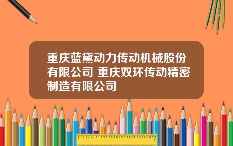 重庆蓝黛动力传动机械股份有限公司 重庆双环传动精密制造有限公司